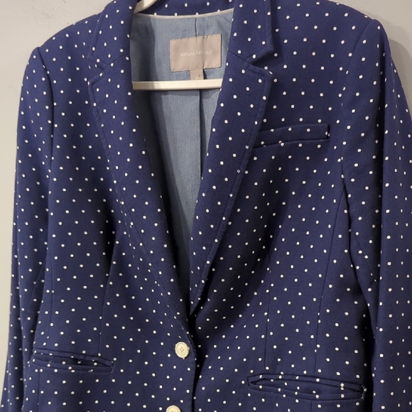 Banana Republic Navy Polka Dot‎ Blazer size 14 - Picture 2 of 9